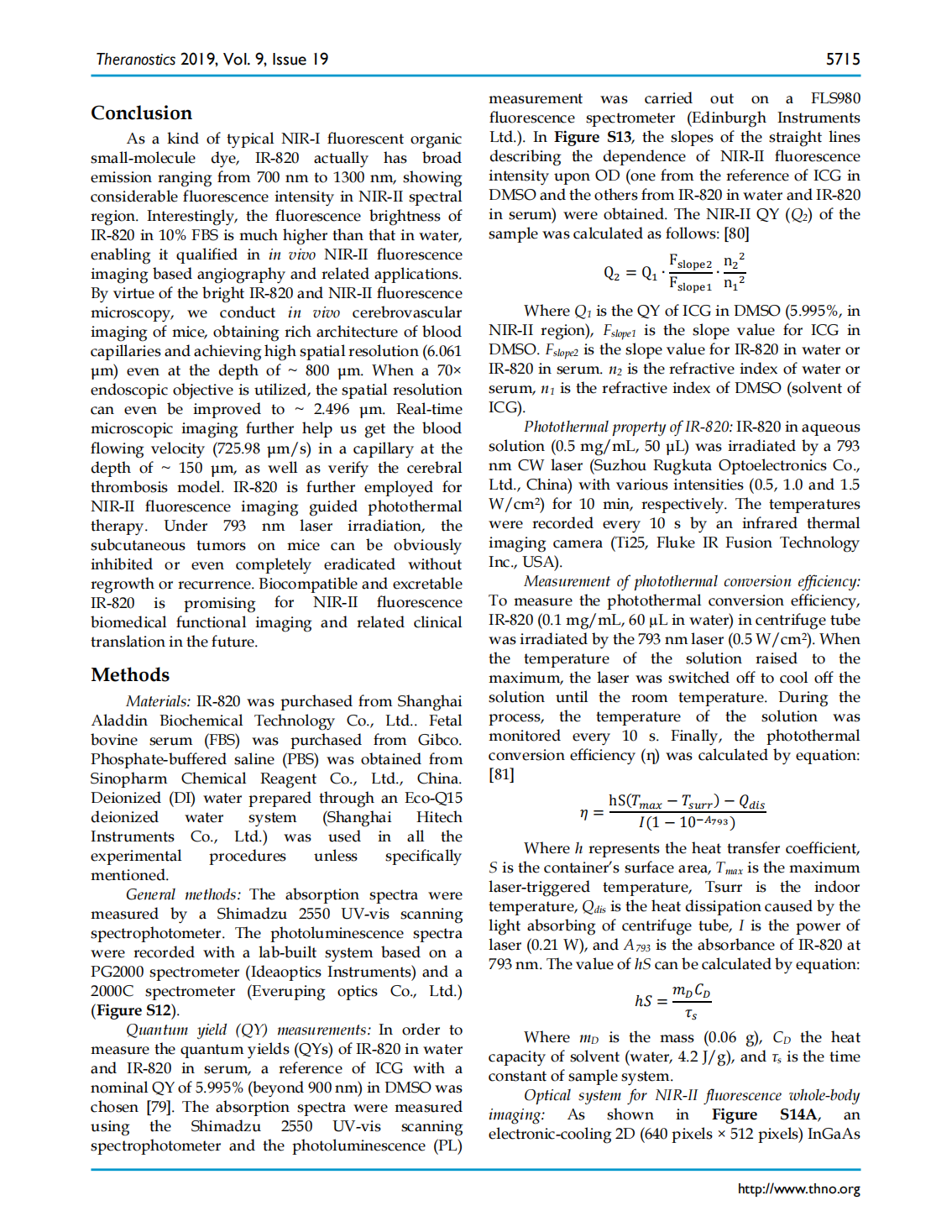 Excretable IR-820 for in vivo NIR-II fluorescence cerebrovascular imaging and photothermal therapy of subcutaneous tumor(圖10)
