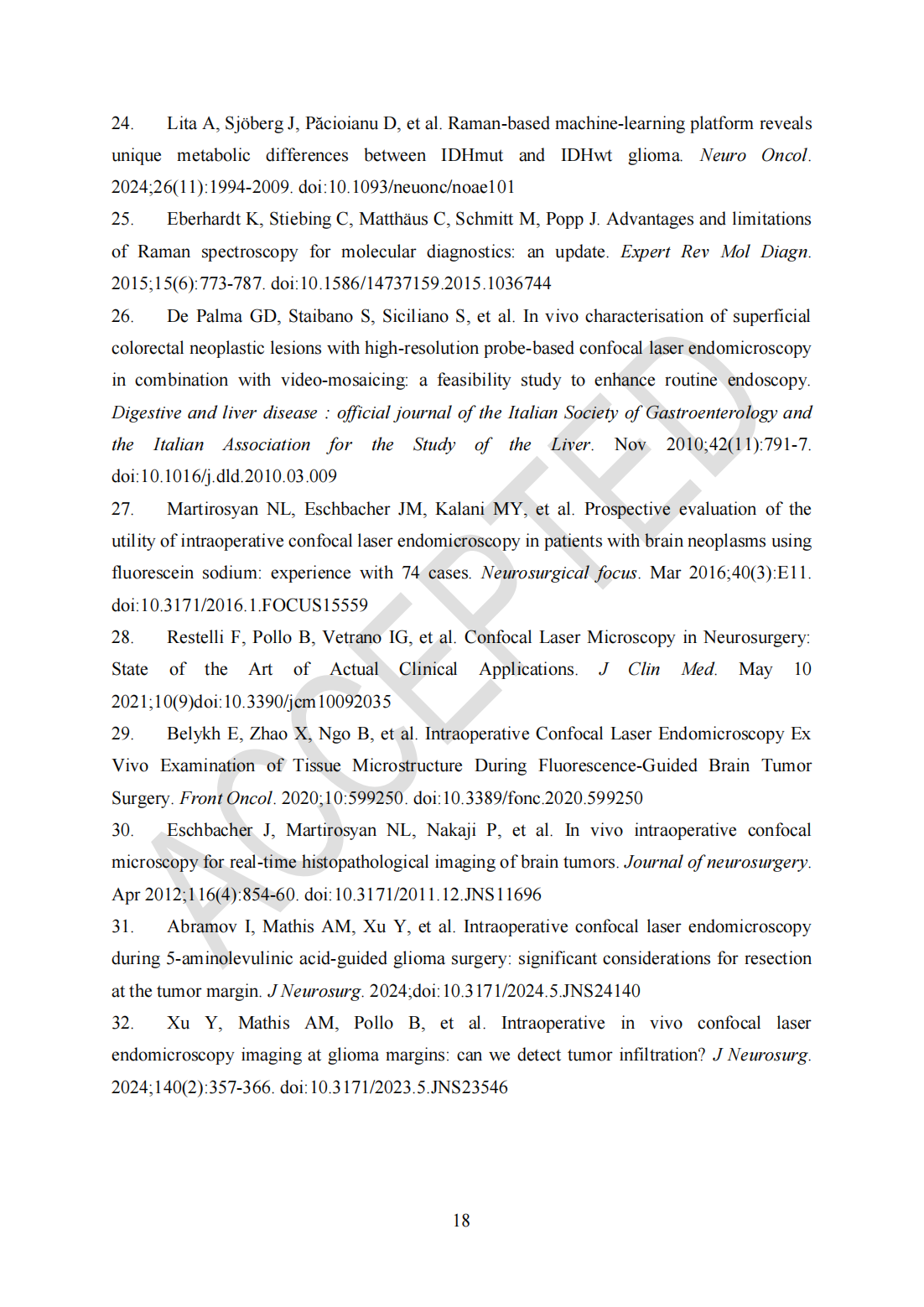 Roving histological imaging for navigation-confirmed glioma negative margin by handheld endomicroscopy: a parallel controlled study(圖18)